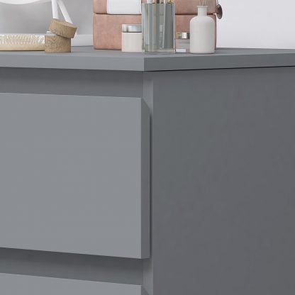 FWStyle Stora 3 Drawer Dressing Table - Matt Dark Grey - Image 9