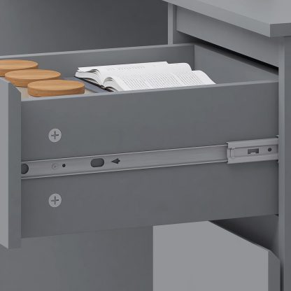 FWStyle Stora 3 Drawer Dressing Table - Matt Dark Grey - Image 7