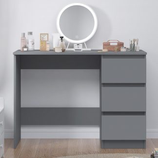 FWStyle Stora 3 Drawer Dressing Table - Matt Dark Grey