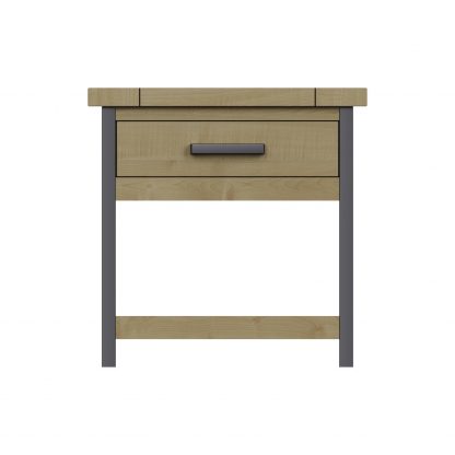 Lowry 1 Drawer Side Table Driftwood Lacquered Solid Reclaimed Pine - Image 5
