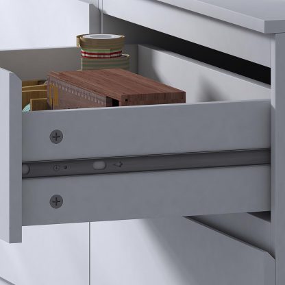 FWStyle Stora 8 Drawer Wide 4+4 Chest Of Drawers - Matt White - Image 6