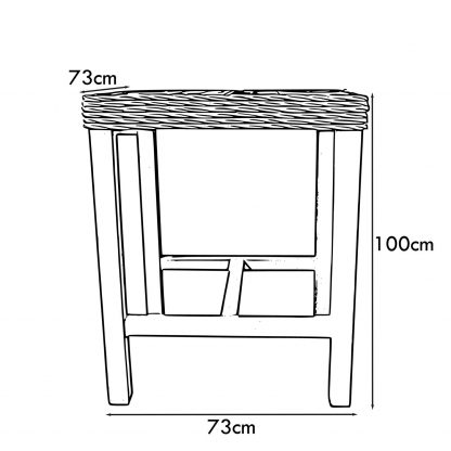 Maya Bar Table + 2 Stools Set Greywash - Image 2
