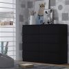 FWStyle Stora 8 Drawer Wide 4+4 Chest Of Drawers - Matt Black - Image 3