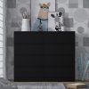 FWStyle Stora 8 Drawer Wide 4+4 Chest Of Drawers - Matt Black