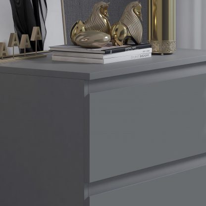 FWStyle Stora 3 Drawer Chest of Drawers - Matt Dark Grey - Image 9