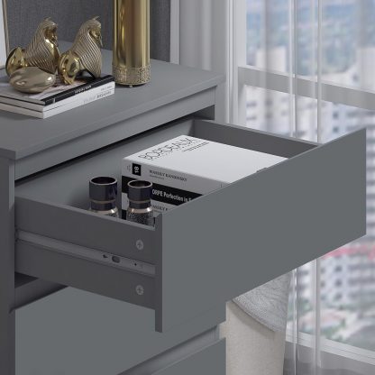 FWStyle Stora 3 Drawer Chest of Drawers - Matt Dark Grey - Image 7