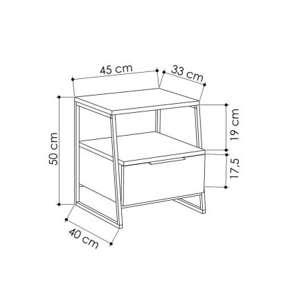 Pal Modern Nightstand Mocha Grey - Image 2