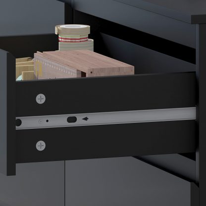 FWStyle Stora 8 Drawer Wide 4+4 Chest Of Drawers - Matt Black - Image 6