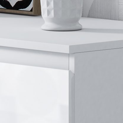 FWStyle Stora 8 Drawer Wide 4+4 Chest Of Drawers - White Gloss Front - Image 7