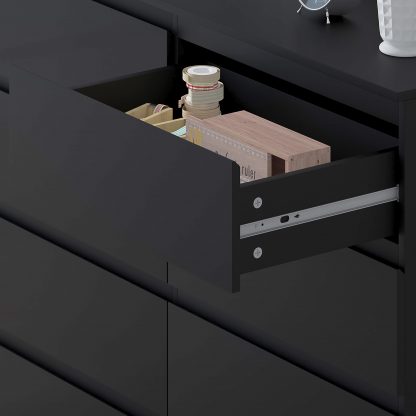 FWStyle Stora 8 Drawer Wide 4+4 Chest Of Drawers - Matt Black - Image 7