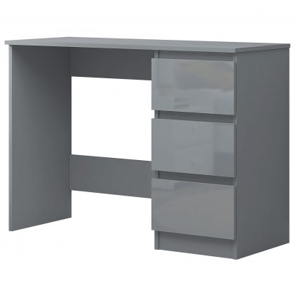 FWStyle Stora 3 Drawer Dressing Table - Grey Gloss Front - Image 4