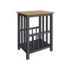 Taberno Oak Magazine Rack Turntable Stand Graphite Blue - Image 8