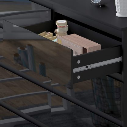 FWStyle Stora 8 Drawer Wide 4+4 Chest Of Drawers - Black Gloss Front - Image 8