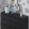 FWStyle Stora 8 Drawer Wide 4+4 Chest Of Drawers - Matt Black - Image 8