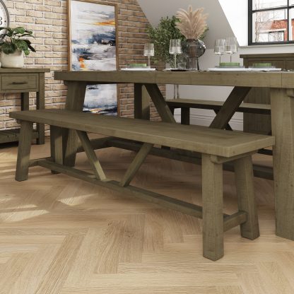 Saltash 1.8m Dining Bench - Solid Reclaimed Natural Pine