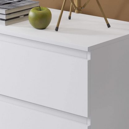 FWStyle Carlton 6 Drawer Wide 3+3 Chest Of Drawers - Matt White - Image 4