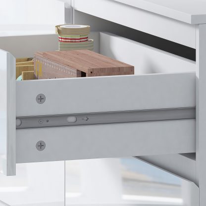 FWStyle Stora 8 Drawer Wide 4+4 Chest Of Drawers - White Gloss Front - Image 9