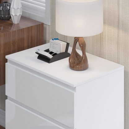 FWStyle Carlton 3 Drawer Chest Of Drawers - White Gloss Front - Image 6
