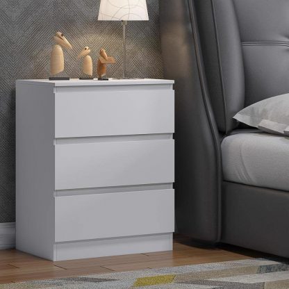 FWStyle Carlton 3 Drawer Chest Of Drawers - Matt White - Image 7
