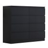 FWStyle Stora 8 Drawer Wide 4+4 Chest Of Drawers - Matt Black - Image 5