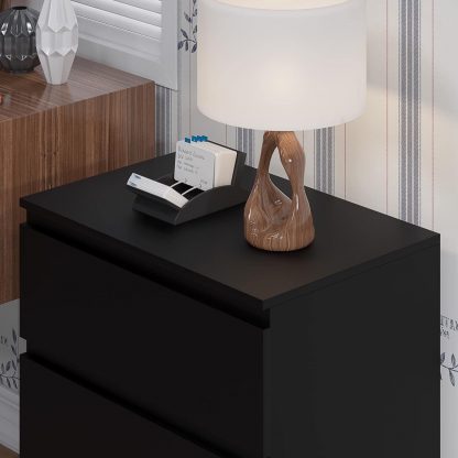 FWStyle Carlton 3 Drawer Chest Of Drawers - Matt Black - Image 7