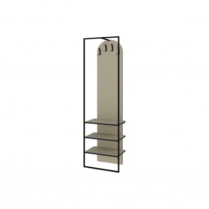 Modern Archy Hall Stand Coat Rack with Shoe Storage 180cm High Ash Green - Image 3
