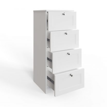 FWStyle Artus Shaker 4 Drawer Chest Of Drawers Matt White - Image 6