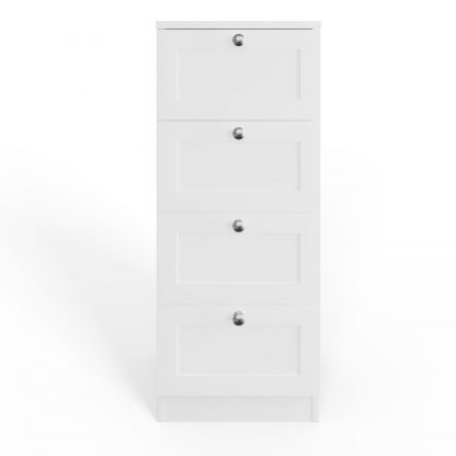 FWStyle Artus Shaker 4 Drawer Chest Of Drawers Matt White - Image 4