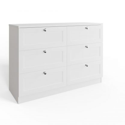 FWStyle Artus Shaker 6 Drawer Chest Of Drawers Matt White - Image 5