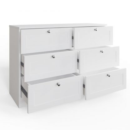 FWStyle Artus Shaker 6 Drawer Chest Of Drawers Matt White - Image 6
