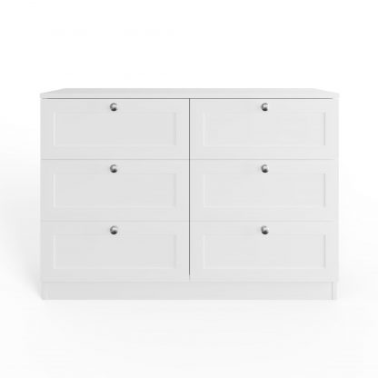 FWStyle Artus Shaker 6 Drawer Chest Of Drawers Matt White - Image 4