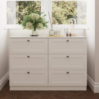 FWStyle Artus Shaker 6 Drawer Chest Of Drawers Matt White
