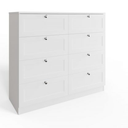 FWStyle Artus Shaker 8 Drawer Chest Of Drawers Matt White - Image 5