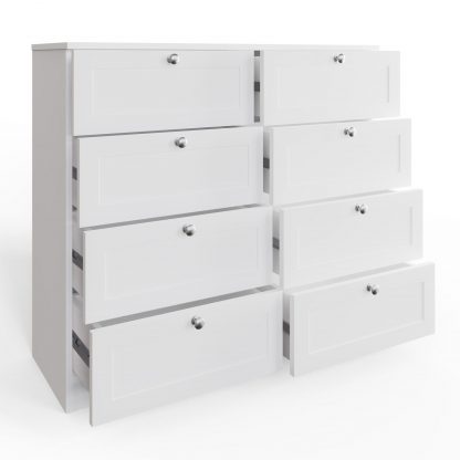 FWStyle Artus Shaker 8 Drawer Chest Of Drawers Matt White - Image 6