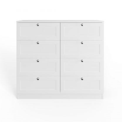 FWStyle Artus Shaker 8 Drawer Chest Of Drawers Matt White - Image 4