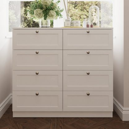 FWStyle Artus Shaker 8 Drawer Chest Of Drawers Matt White