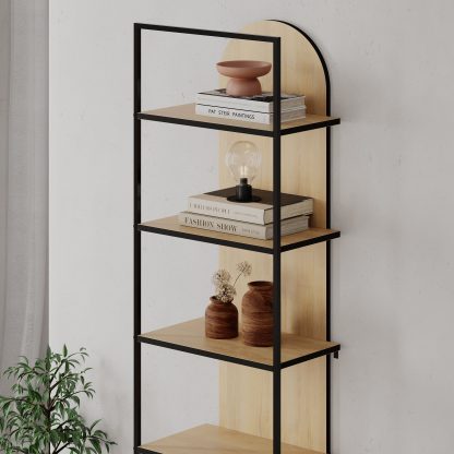 Archy Modern Bookcase 5-Tier Wall Mounted Shelf Oak 180 cm - Image 4