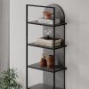 Archy Modern Bookcase 5-Tier Wall Mounted Shelf Retro Grey 180 cm - Image 4