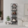 Archy Modern Bookcase 5-Tier Wall Mounted Shelf Retro Grey 180 cm