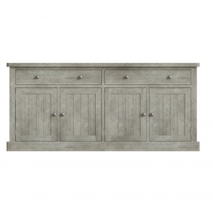 Bowood Large Straight Sideboard 4 Door Solid Wood Limewash - Image 4