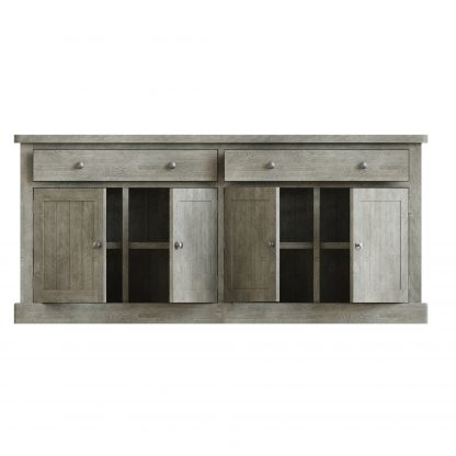 Bowood Large Straight Sideboard 4 Door Solid Wood Limewash - Image 6