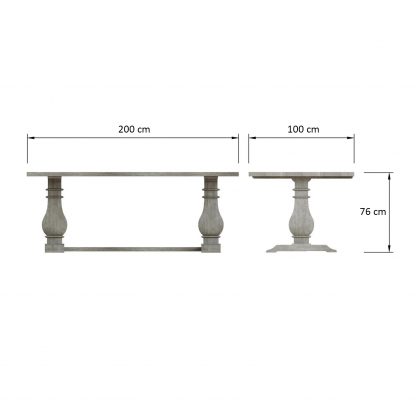 Bowood 2m Dining Table Solid Reclaimed Limewashed Pine + 6 Chairs - Image 2