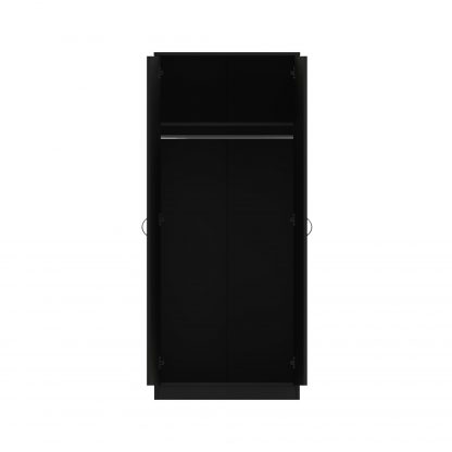 FWStyle Chilton 2 Door Wardrobe - Black Gloss Front - Image 7