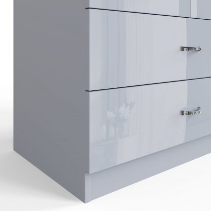 FWStyle Chilton Combination Wardrobe 2 Door 2 Drawer - Grey Gloss Front - Image 10