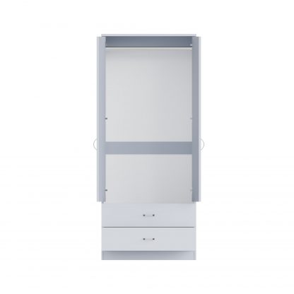 FWStyle Chilton Combination Wardrobe 2 Door 2 Drawer - Grey Gloss Front - Image 3