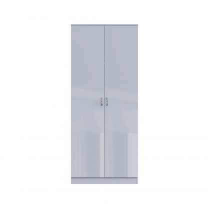 FWStyle Chilton 2 Door Wardrobe - Grey Gloss Front - Image 5