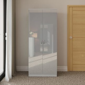 FWStyle Chilton 2 Door Wardrobe - Grey Gloss Front