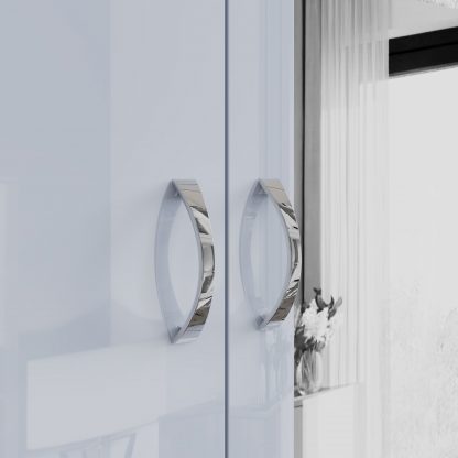 FWStyle Chilton 2 Door Wardrobe With Mirror - Grey Gloss Front - Image 8