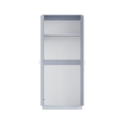 FWStyle Chilton 2 Door Wardrobe With Mirror - Grey Gloss Front - Image 3