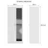 FWStyle Chilton 2 Door Wardrobe With Mirror - White Gloss Front - Image 2